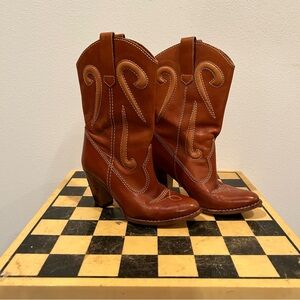 1970s retro heeled booties